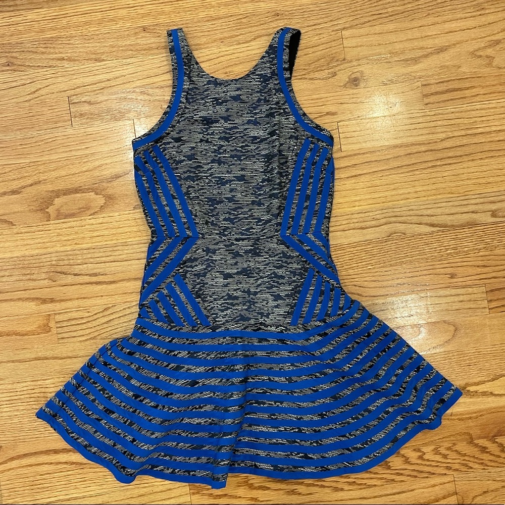 Parker black and blue mini dress